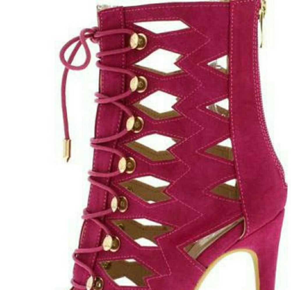 Candy Pink Gold Button Heel/New